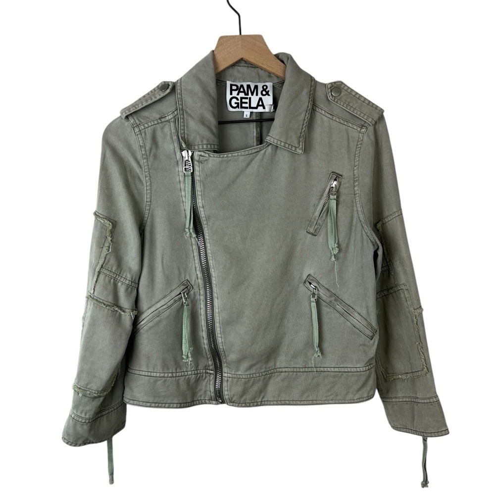 Pam & Gela Johnny Was Distressed Zipper Moto Jacket